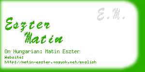 eszter matin business card